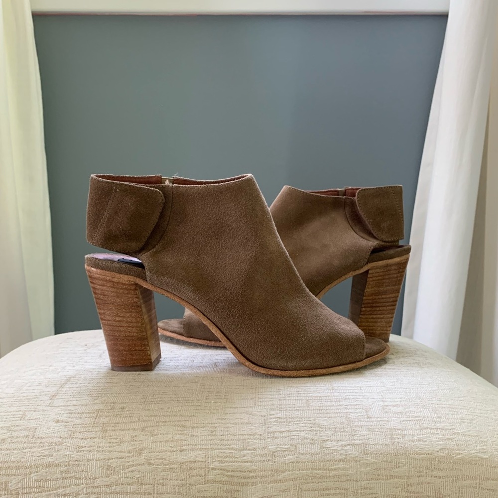 Dune Brown Suede Ankle Booties